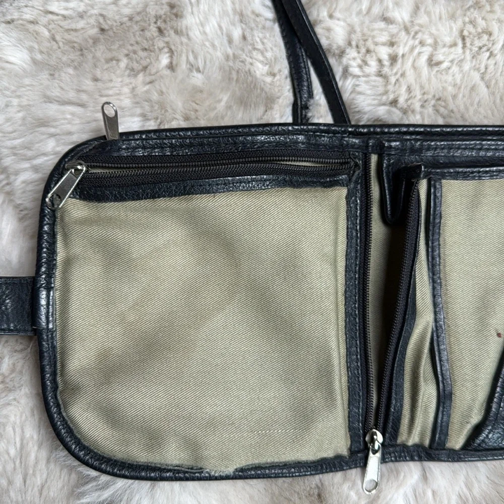J.P. Ourse & Cie Black Multi Pocket Wallet Belt Bag Crossbody Bag Unisex